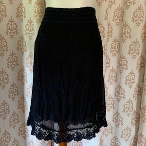 Nicole sheer embroidered navy blue skirt M